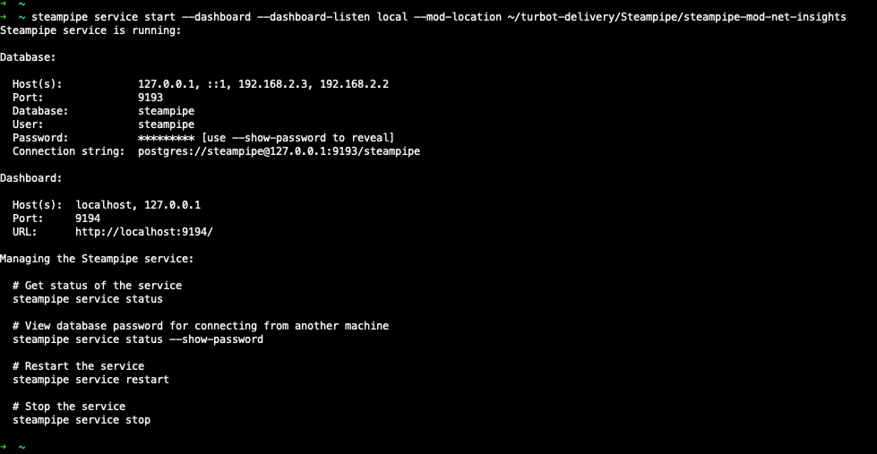 Review Of Outputs Of Steampipe Commands Issue 3703 Turbot