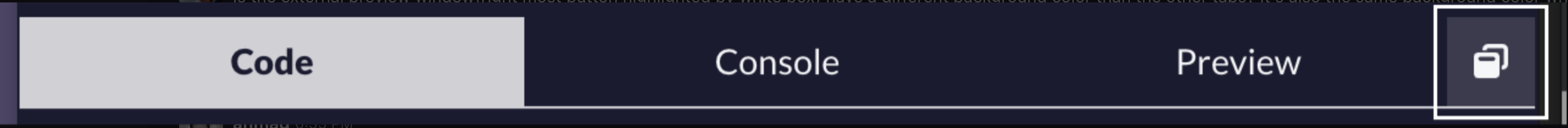 Style of external preview button on mobile view does not match the rest ...