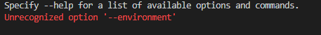 I can't use "dotnet ef database update --environment RELEASE" · Issue ...