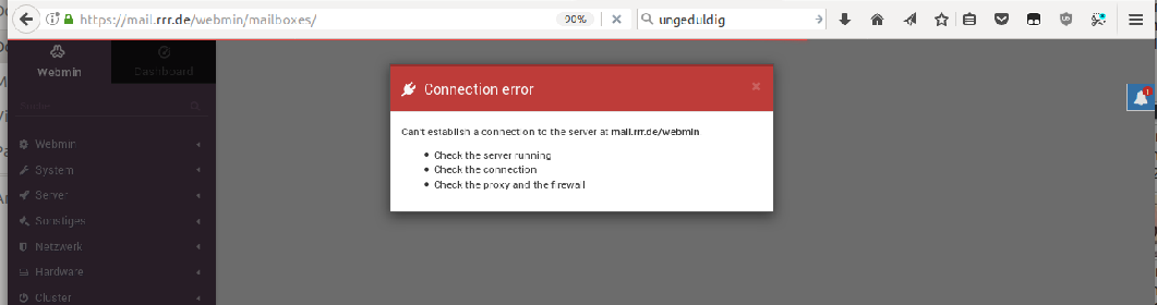 connection error popup appears if I klick to fast · Issue #893 · webmin ...