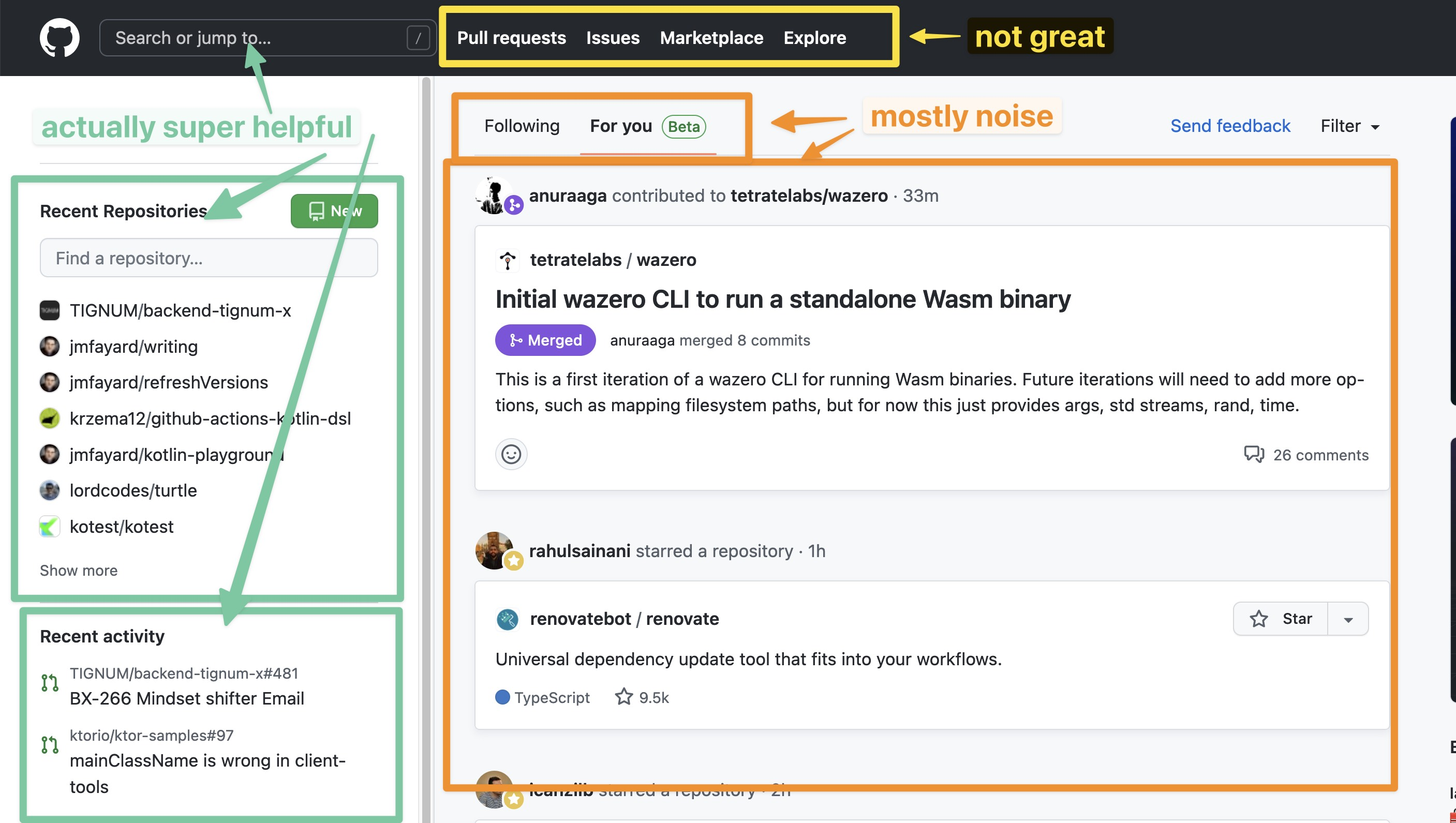 Home page left sidebar versus main content · community · Discussion