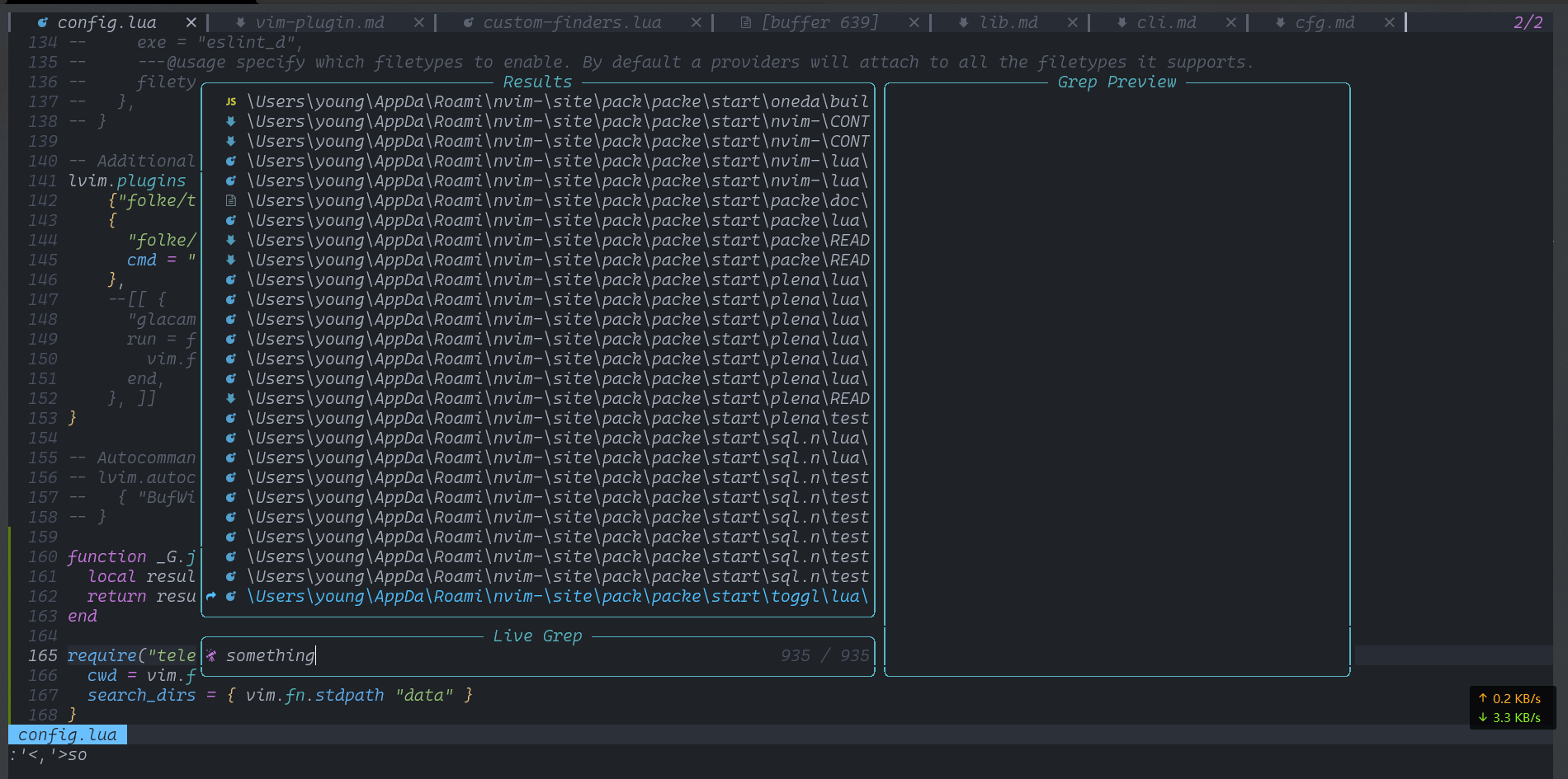 [Bug] builtin `live_grep` don't work properly in windows · Issue 1396