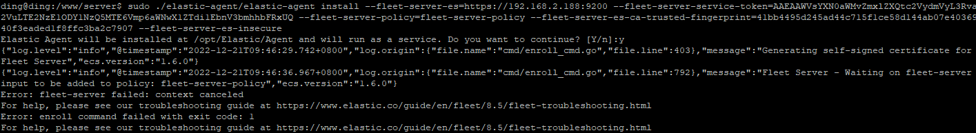 Certificate error occurred when installing the fleet server · Issue ...