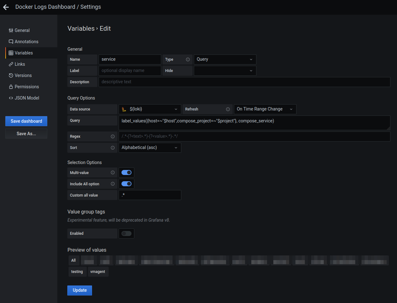 Loki: label_values() - Use series API instead of labels API · Issue ...
