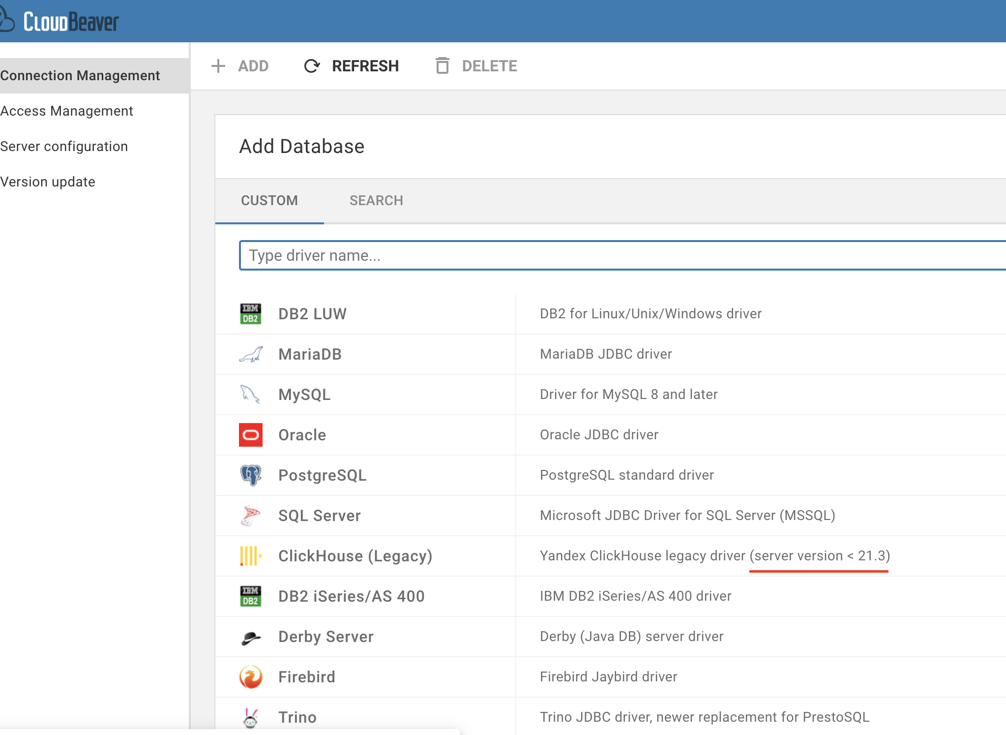 connection to ClickHouse · Issue #712 · dbeaver/cloudbeaver · GitHub