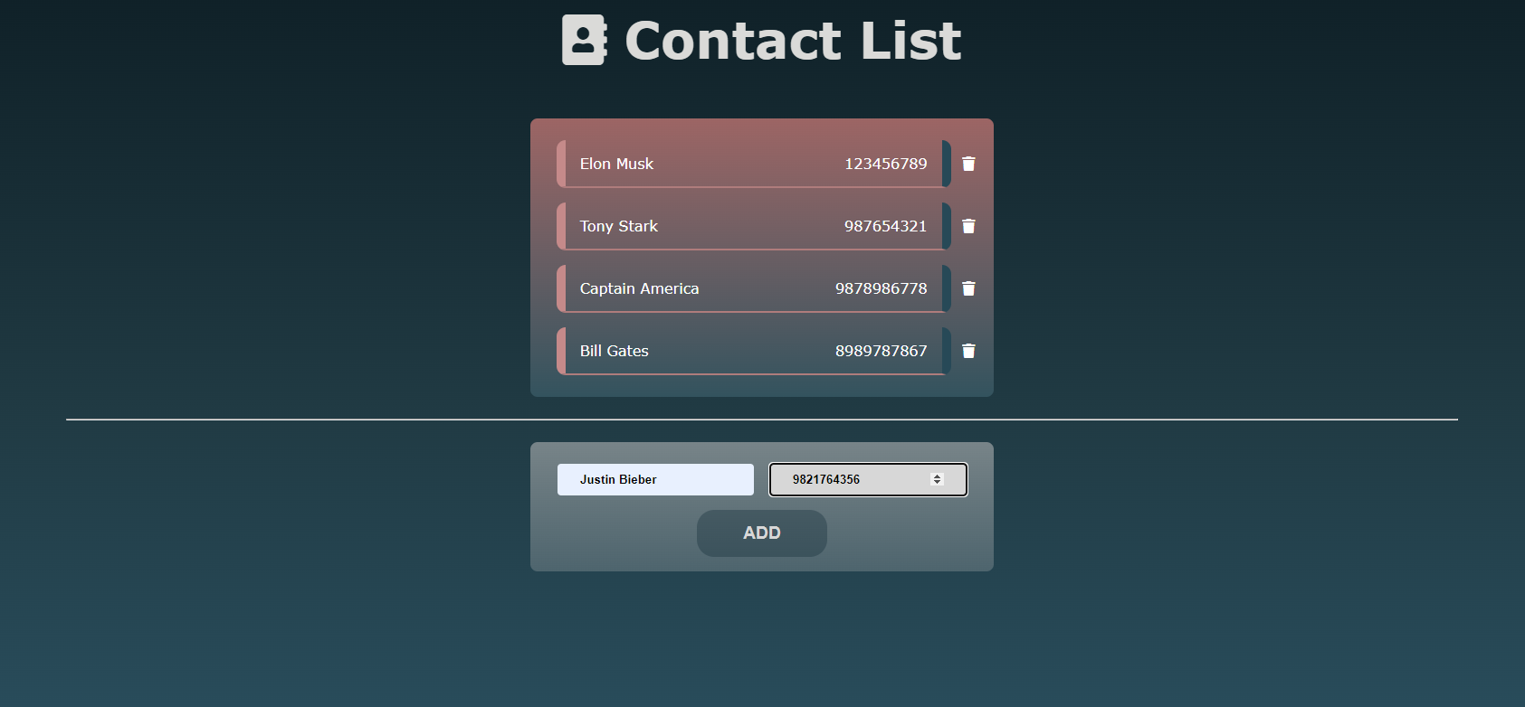 GitHub - protyushn1999/Contact-List: Mini project as a part of the web ...