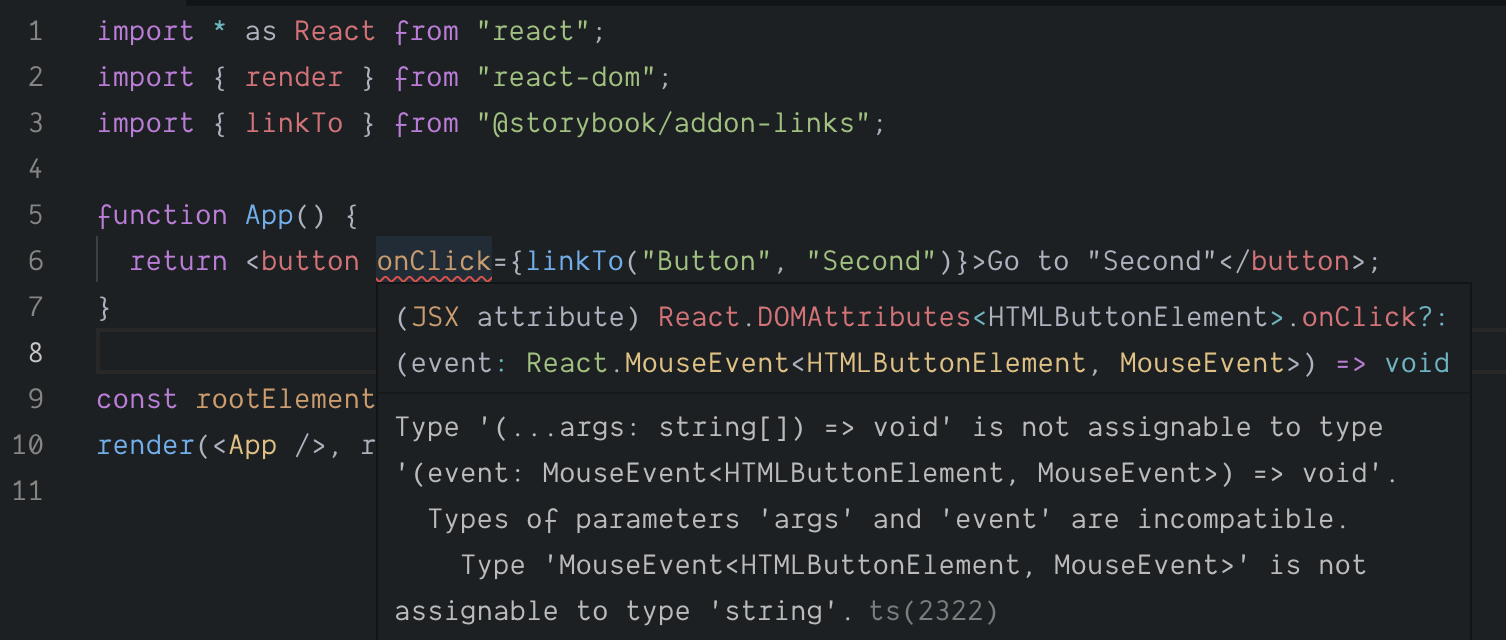 Addon-links: linkTo typings error · Issue #8958 · storybookjs/storybook ...