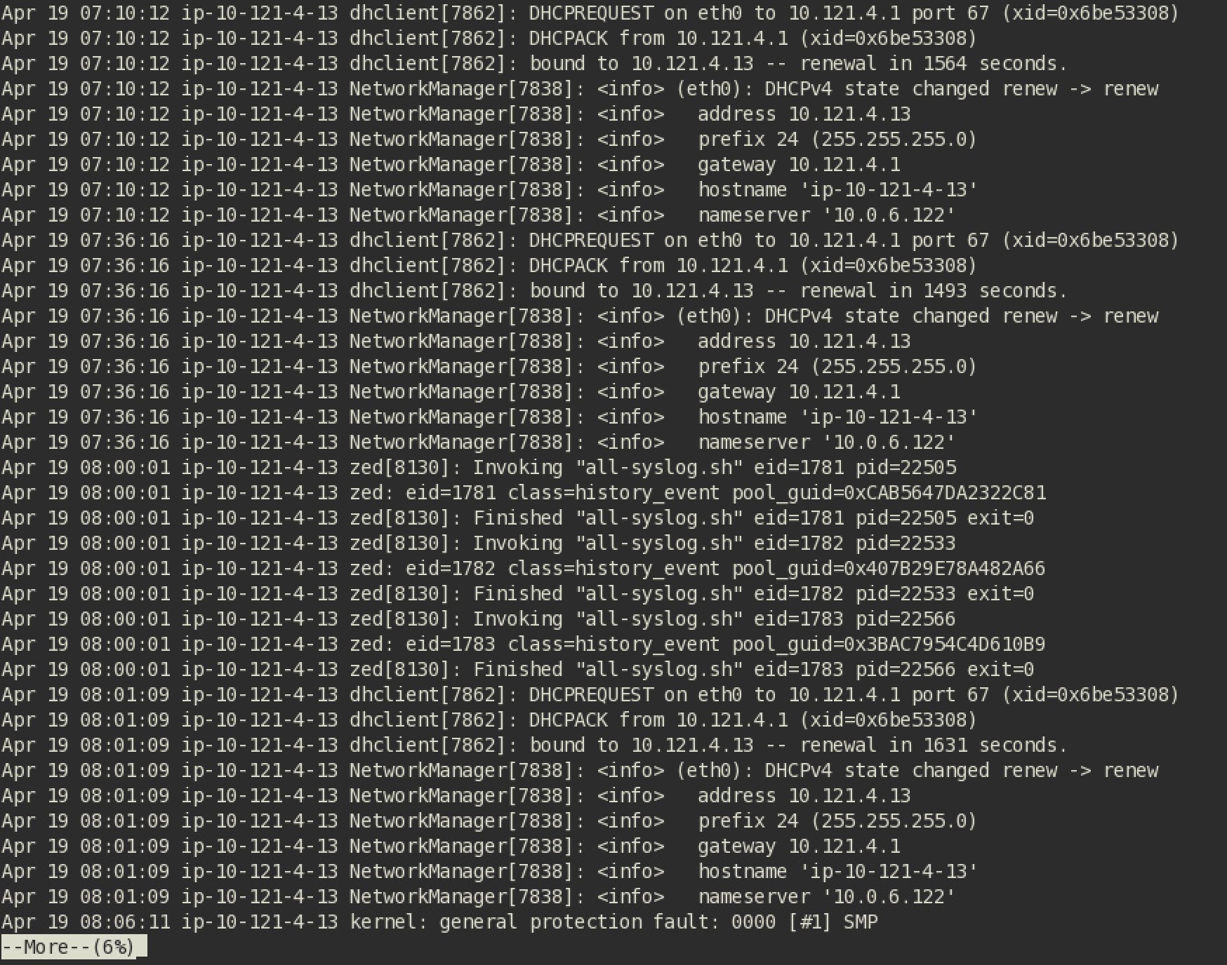 ZFS crash with Kernal General Pretction Fault · Issue 10258 · openzfs