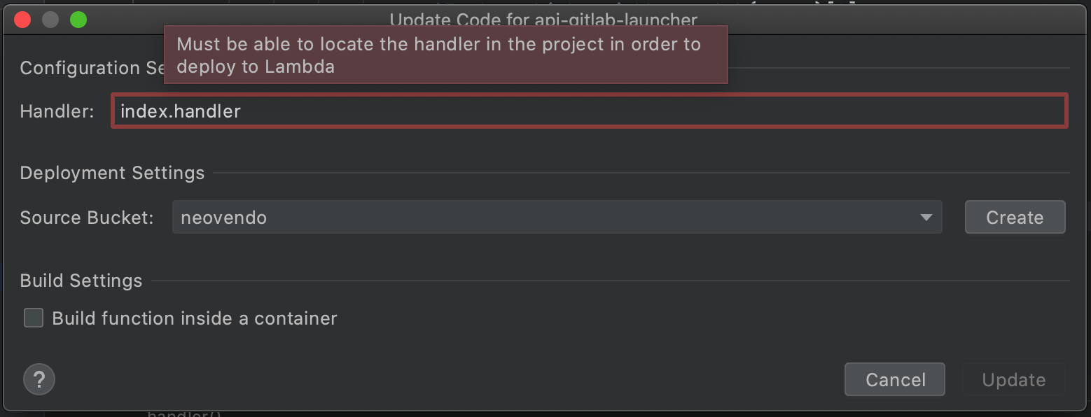 Callback isn't supported in the exports.handler field in the code ...
