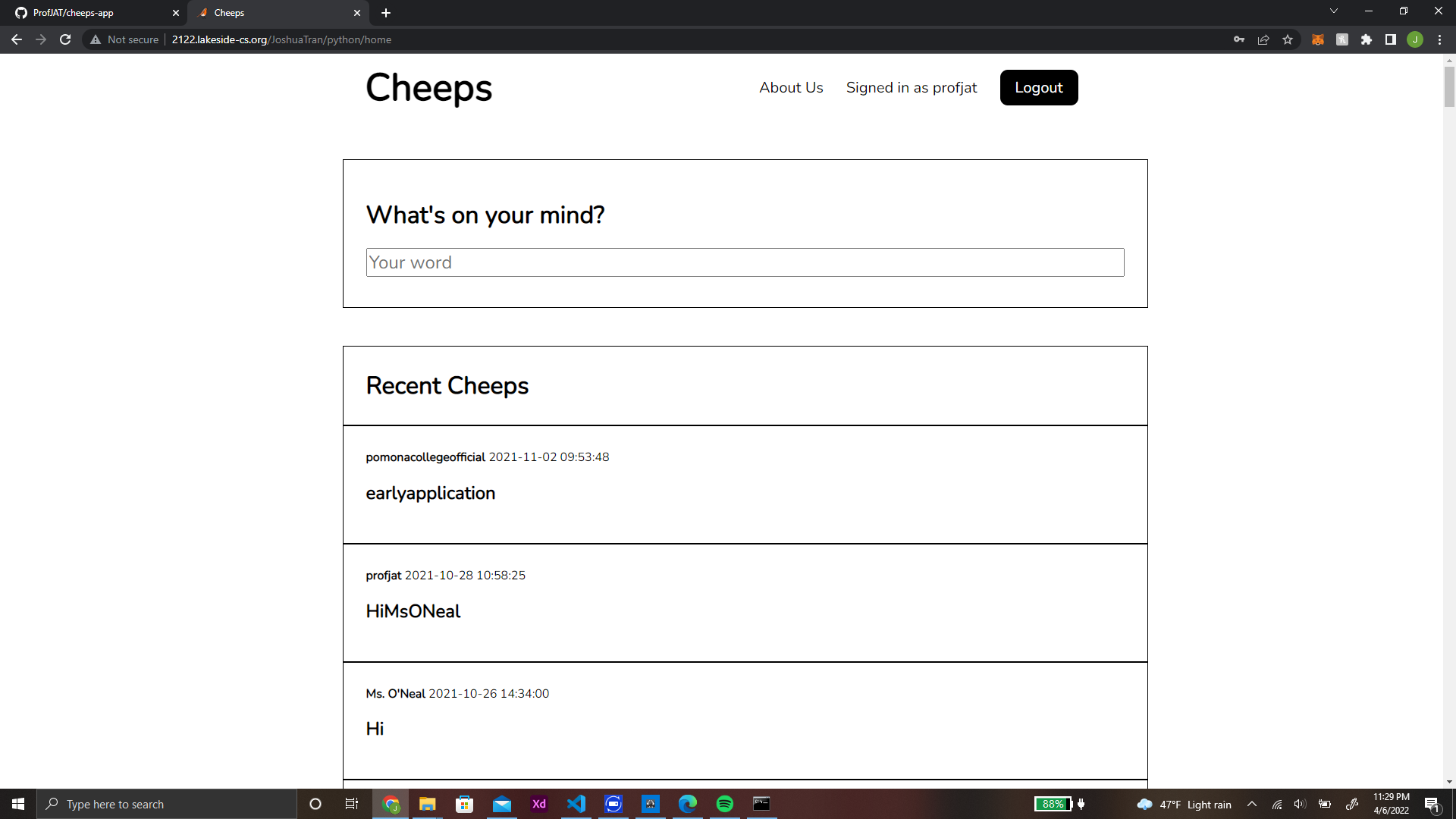 GitHub - JTran-UW/cheeps-app