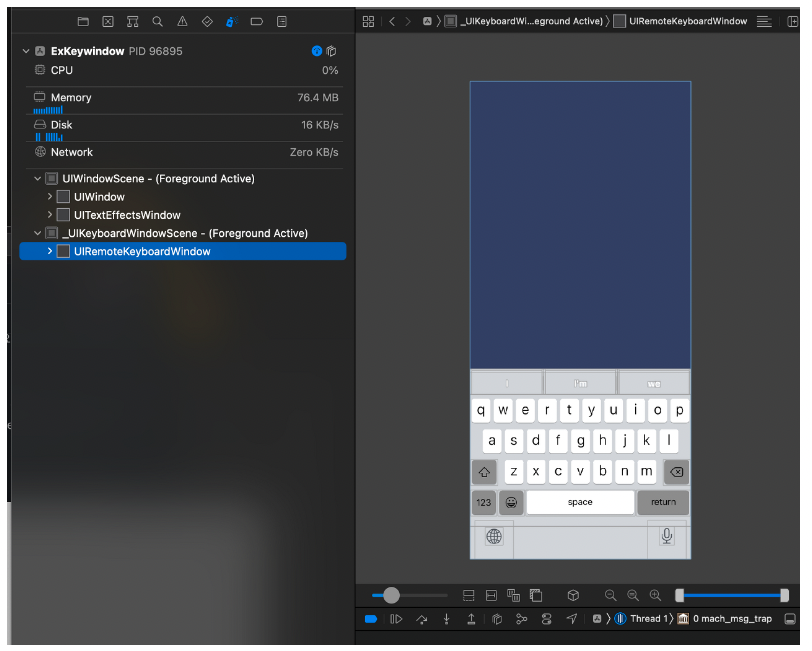 UIWindow, keyWindow, UITextEffectsWindow, UIKeyboardWindowScene ...