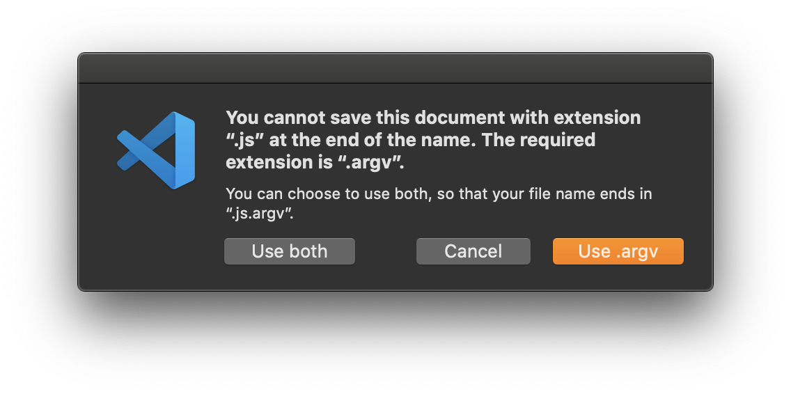 New file name suggestion includes extension which can't be changed