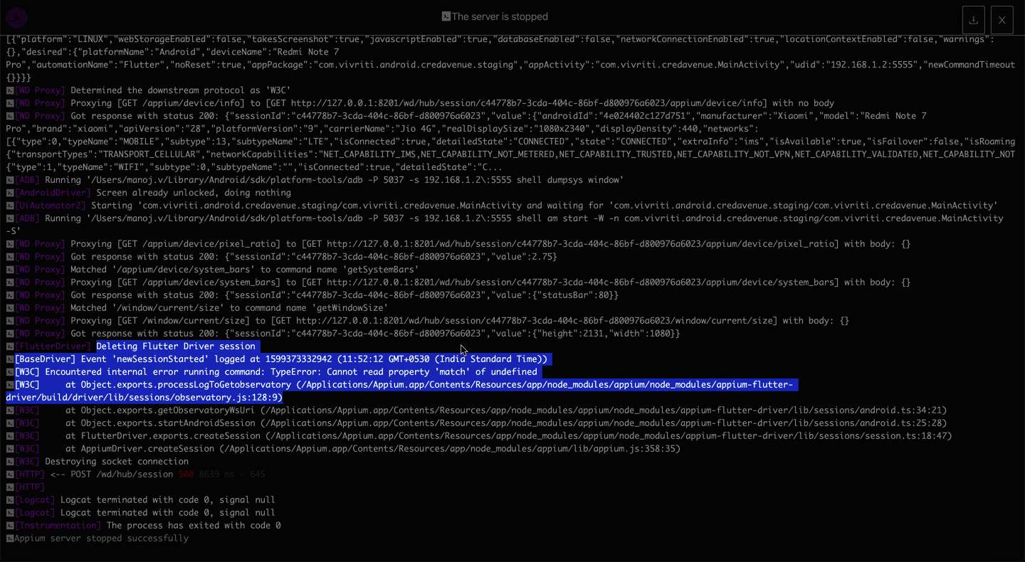 appium_flutter_finder throws exception in ruby when trying to start
