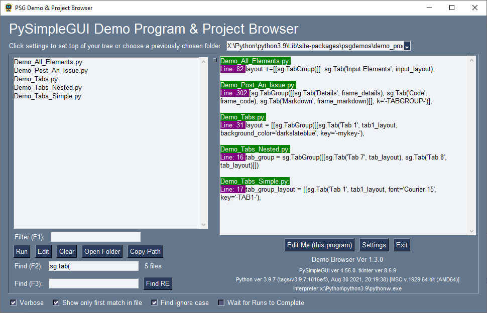 Cookbook - Pysimplegui