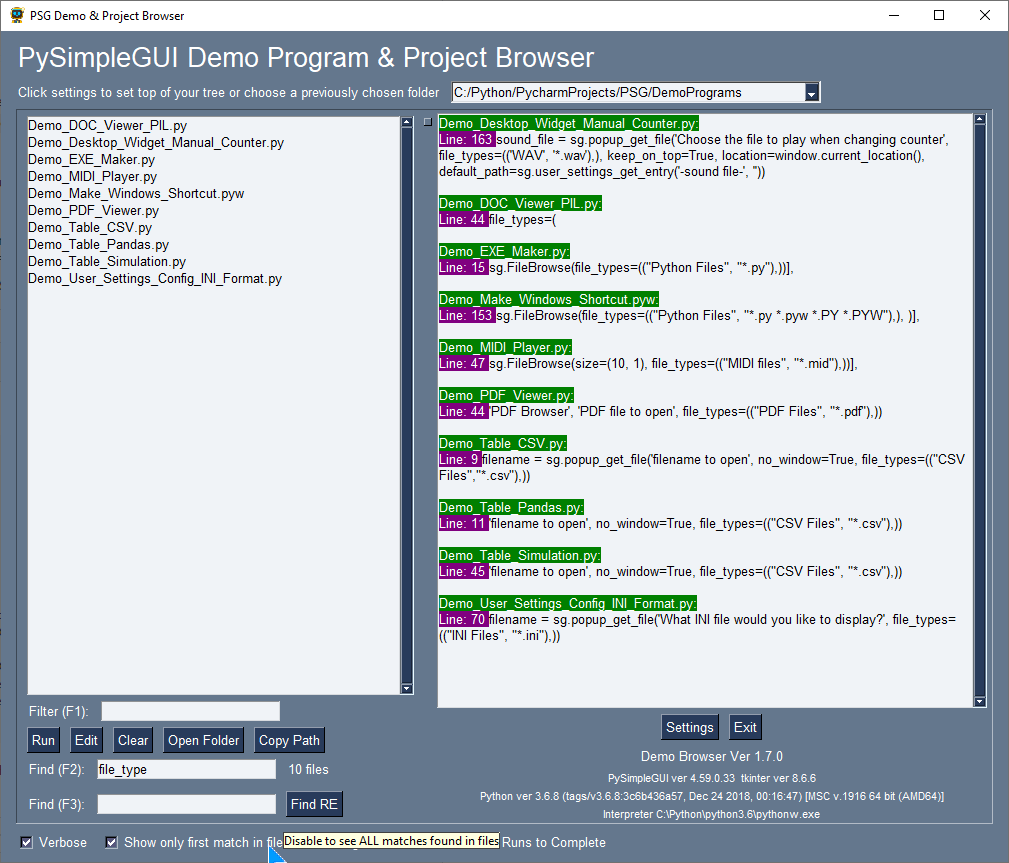 Issues with FileBrowse's file types · Issue 1726 · PySimpleGUI