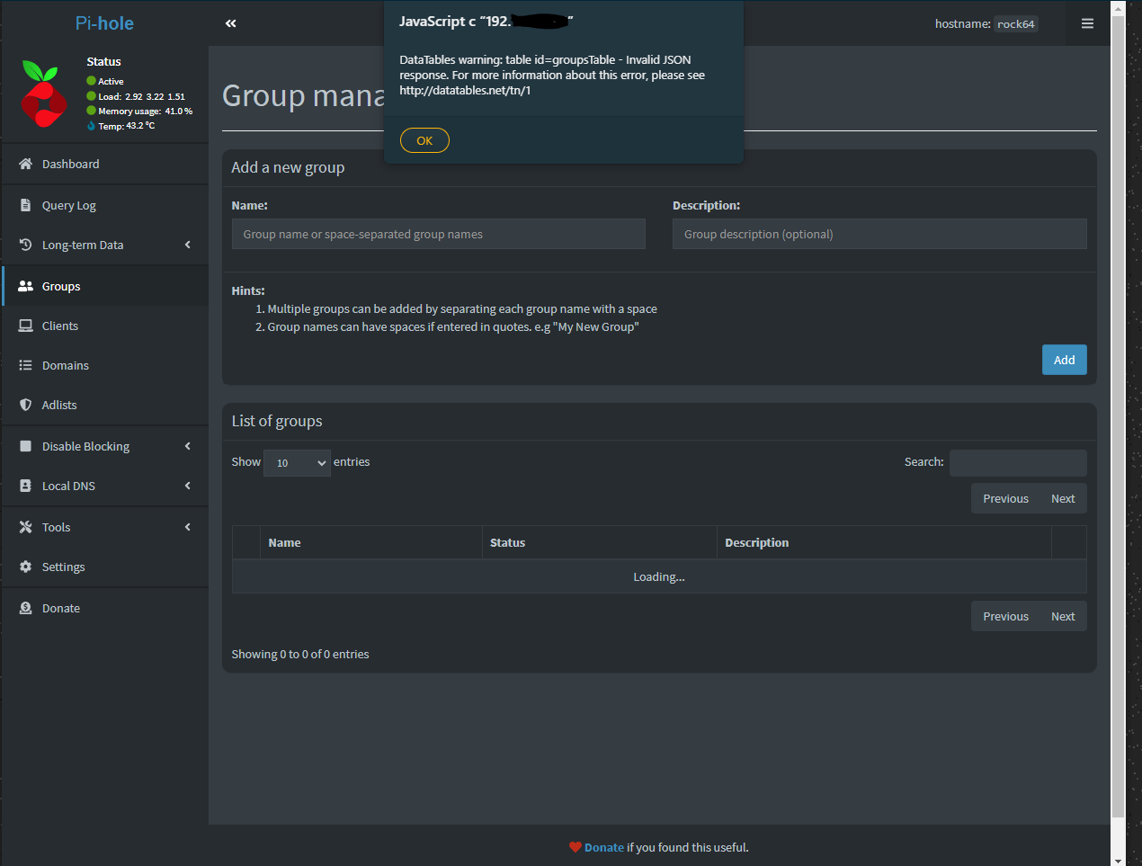 Errors after update issue 2348 pi hole web github