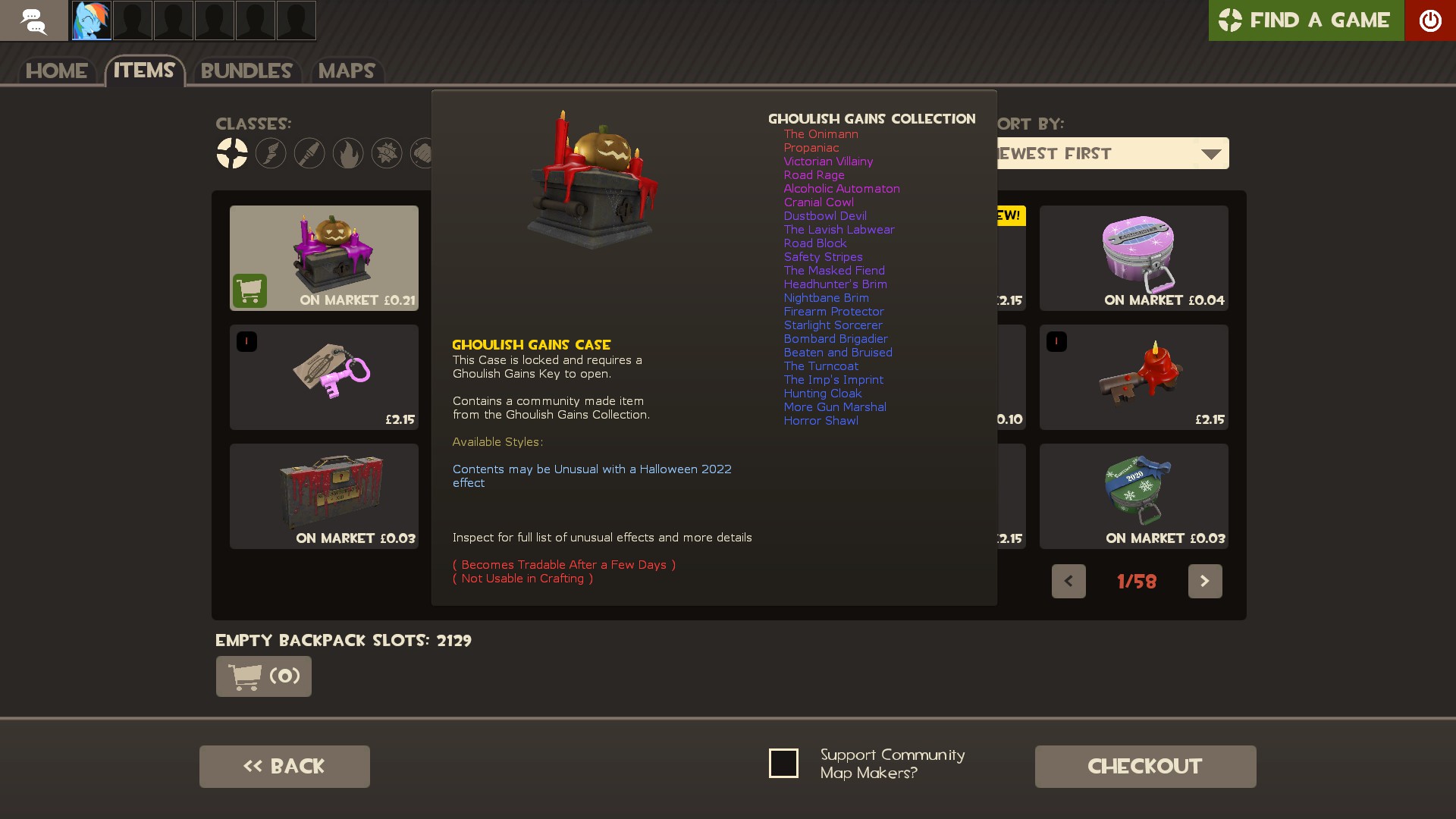 [TF2] Mann Co Store halloween case preview bug · Issue 4380