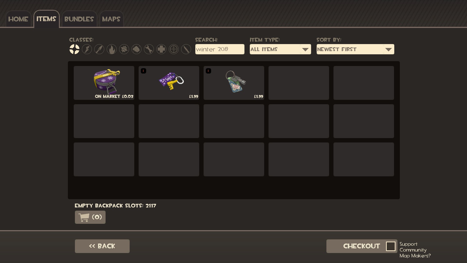 Winter 2019 War Paint Case missing from the mann co store · Issue 4992