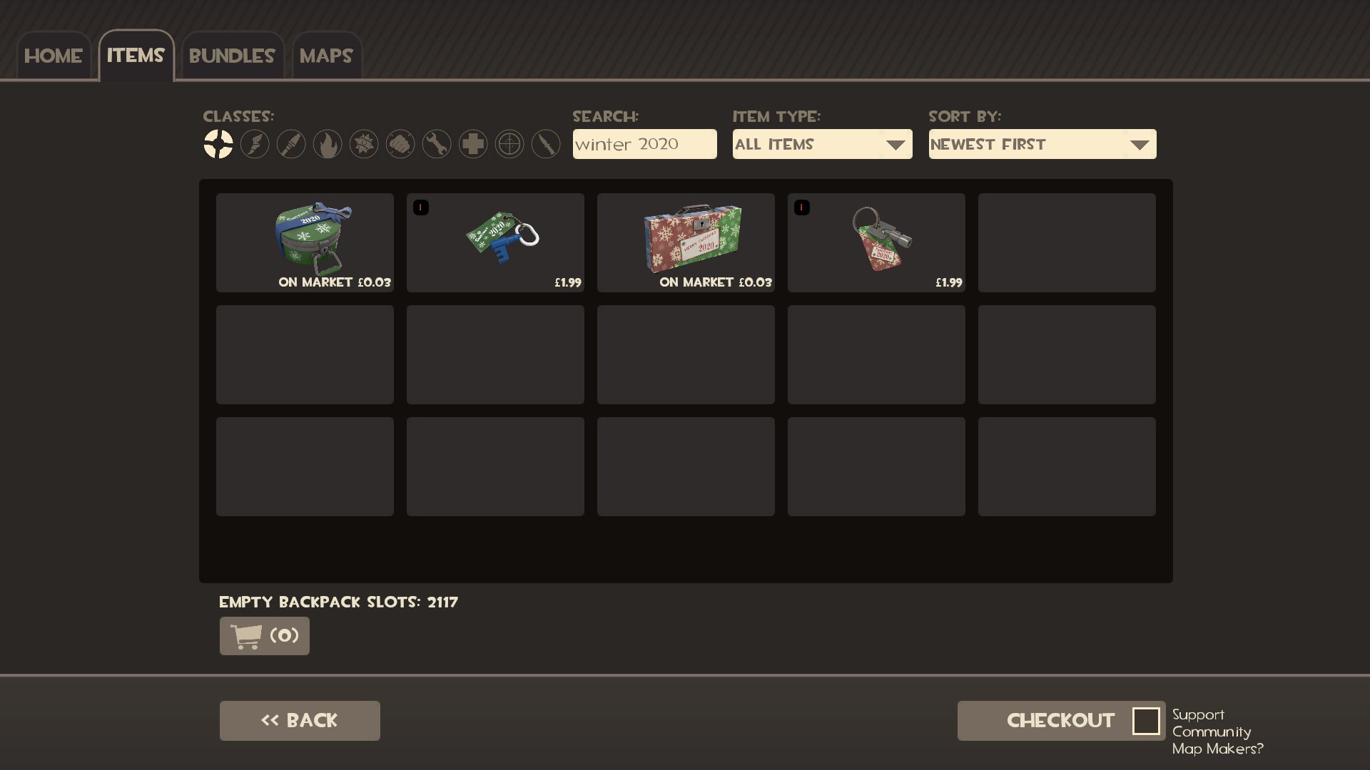 Winter 2019 War Paint Case missing from the mann co store · Issue 4992