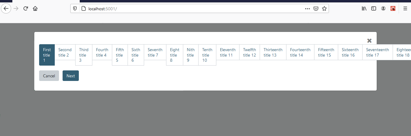 Tabs beyond the screen