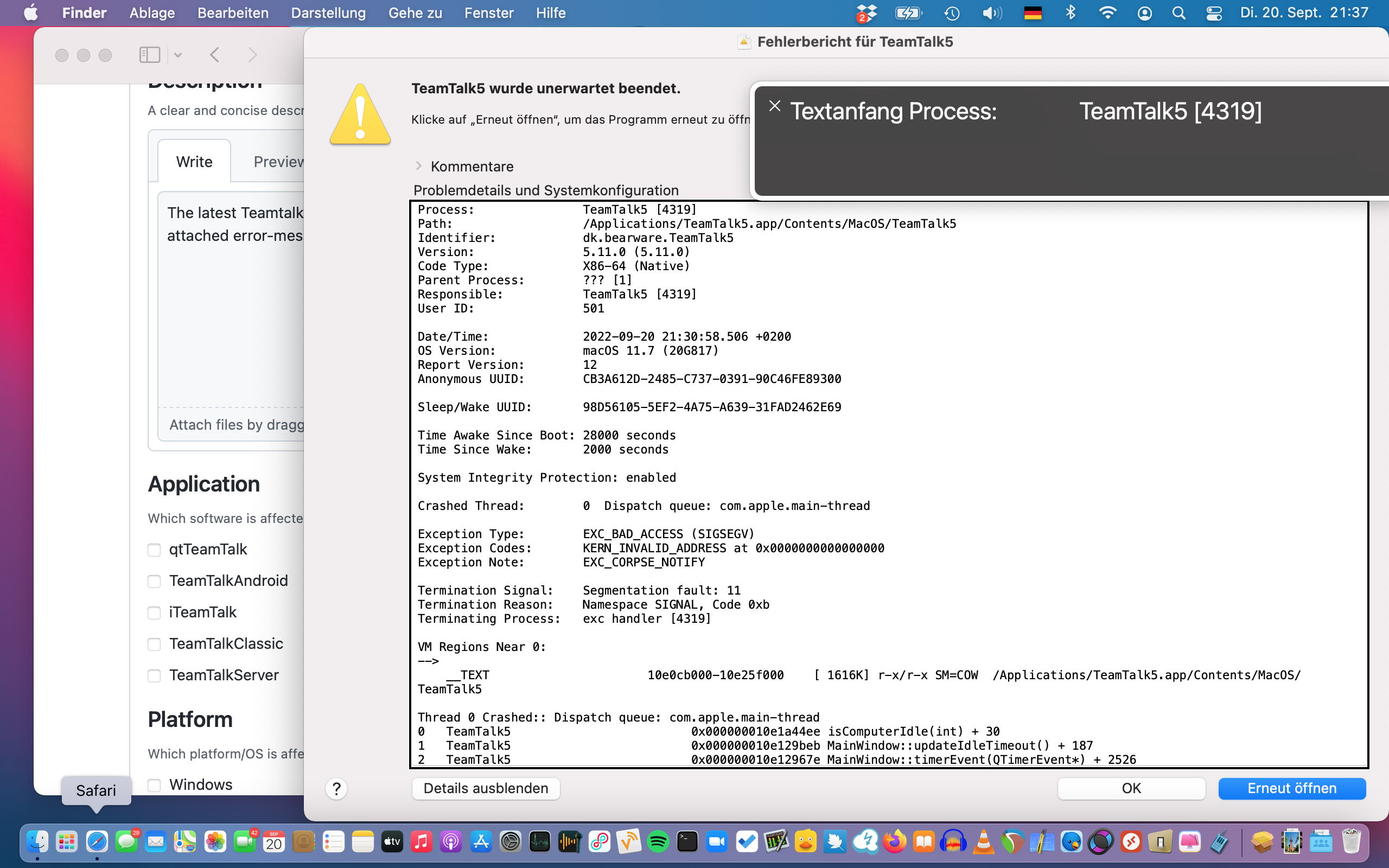Crash in latest TeamTalk Beta on Mac · Issue #1503 · BearWare/TeamTalk5 ...