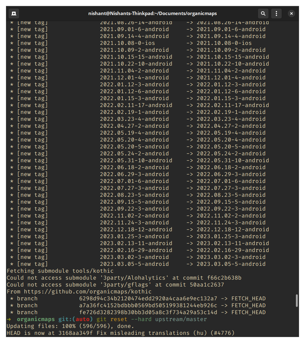Error when fetching upstream · Issue 4798 ·