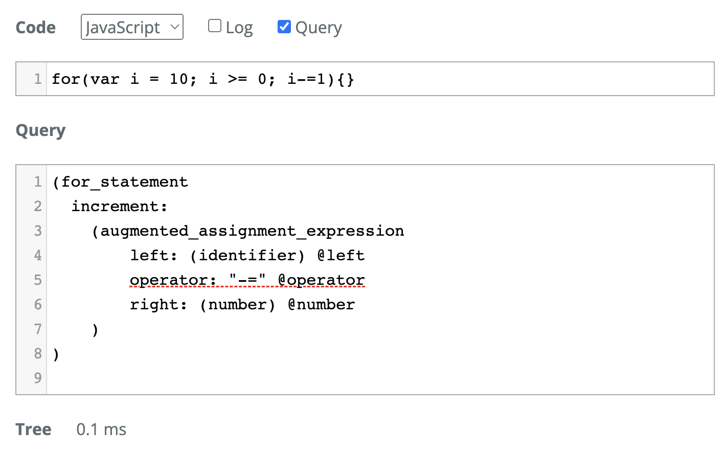 javascript augmented_assignment_expression invalid operator query