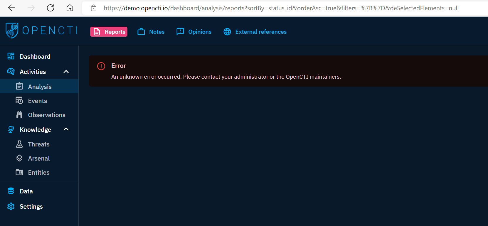 Sorting bug in Reports screen · Issue #2167 · OpenCTI-Platform/opencti ...