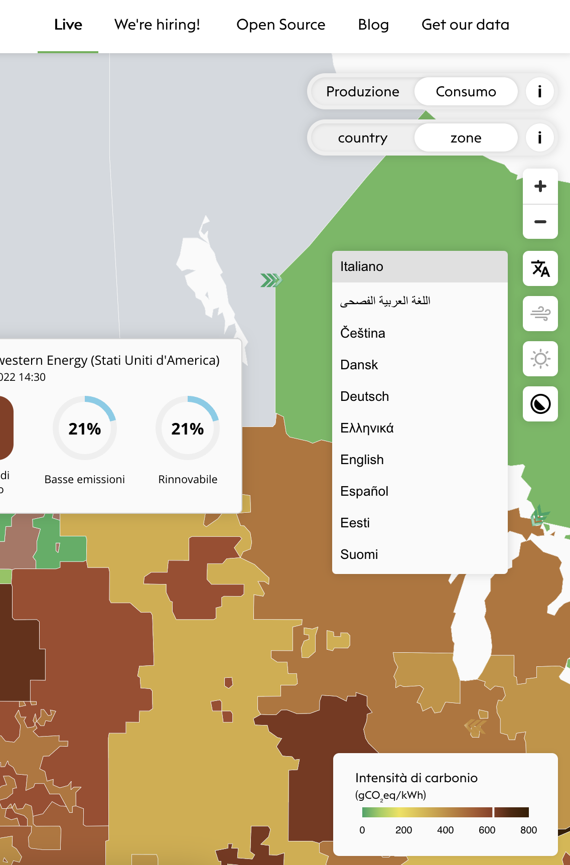 Selected language is not known to user. · Issue #4667 · electricitymaps ...