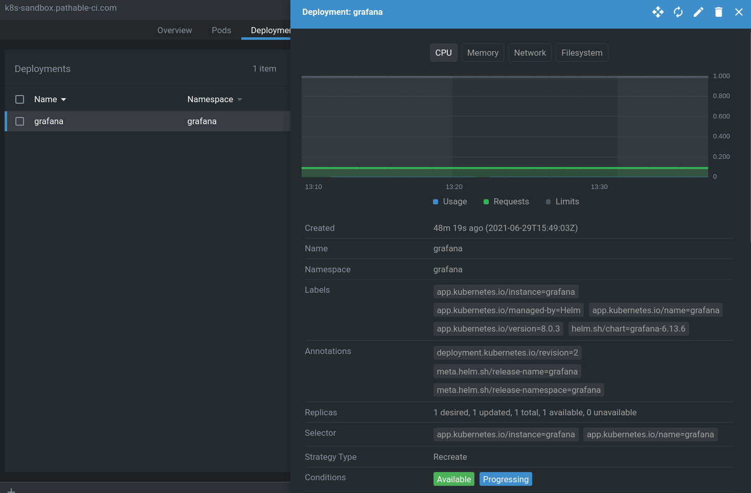 After upgrade Grafana from v7.3.5 to v8.0.3 Grafana using Helm Chart v6