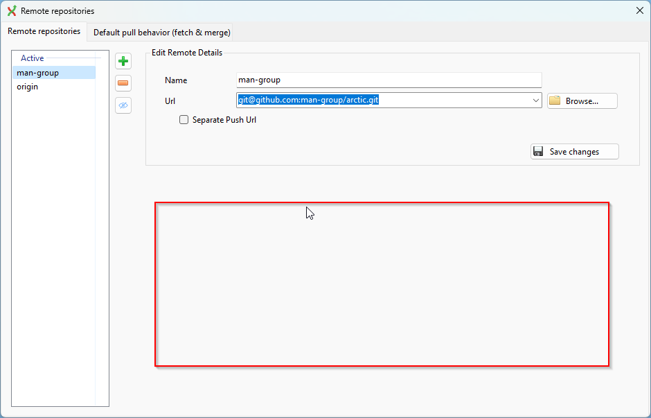 In "Manage Remote Repositories" the option for loading a SSH key is ...
