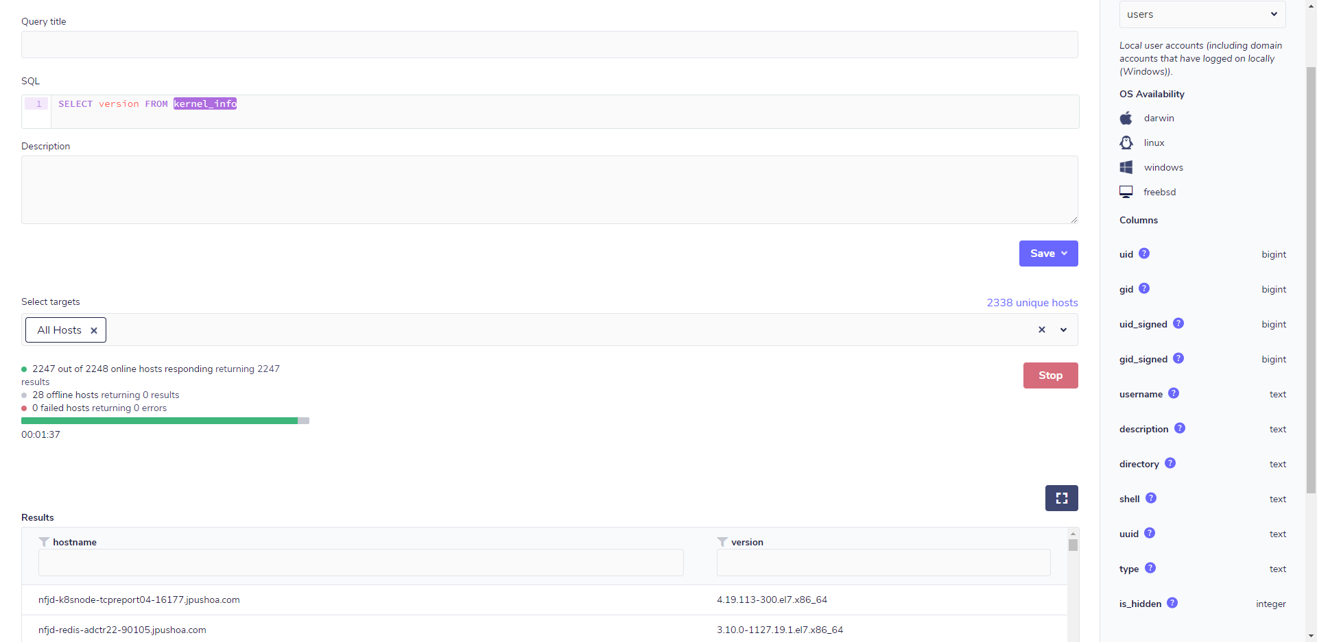 Fleet UI query stuck · Issue #849 · fleetdm/fleet · GitHub