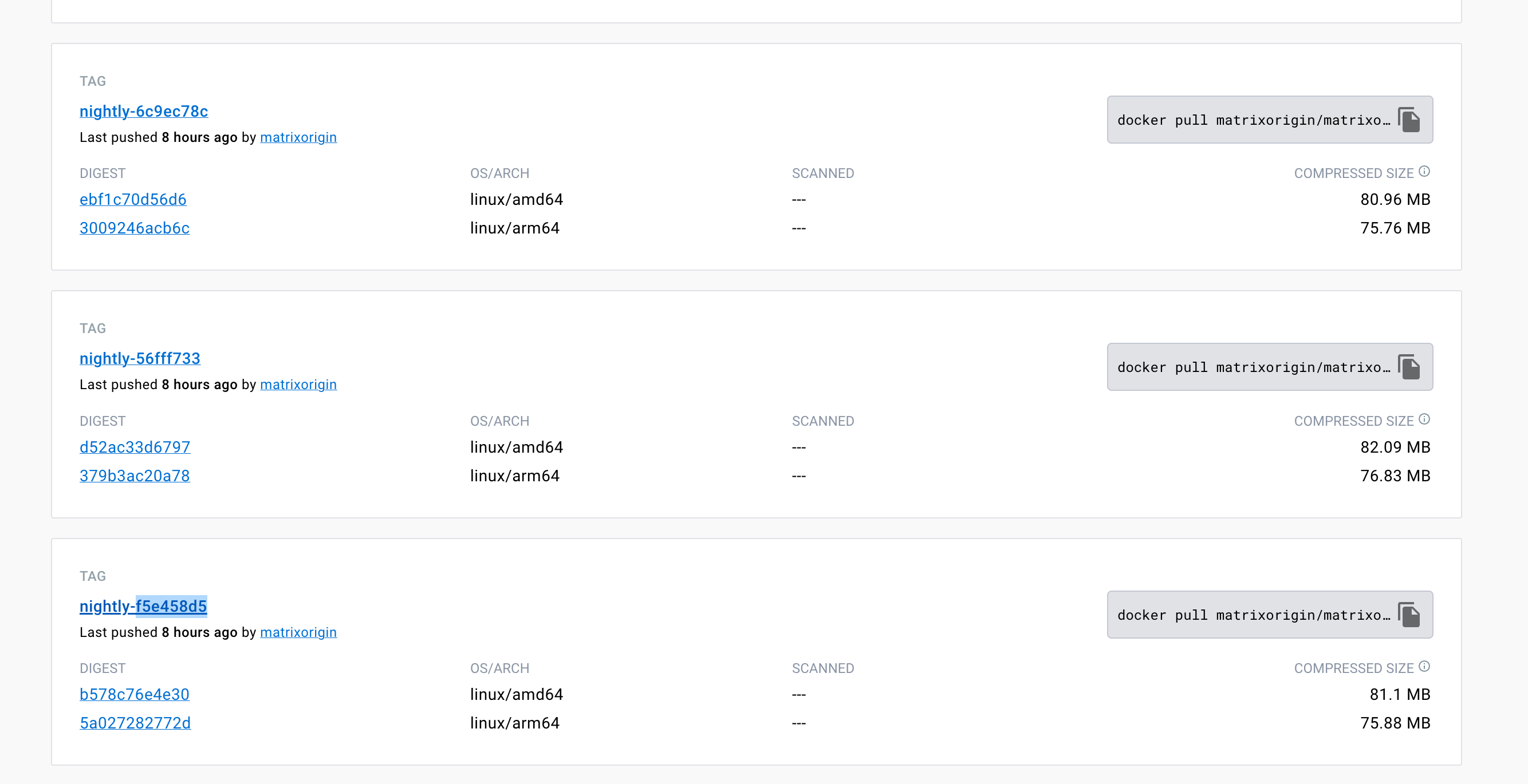 [Bug]: There are 3 MO docker images uploaded to dockerhub at the same ...