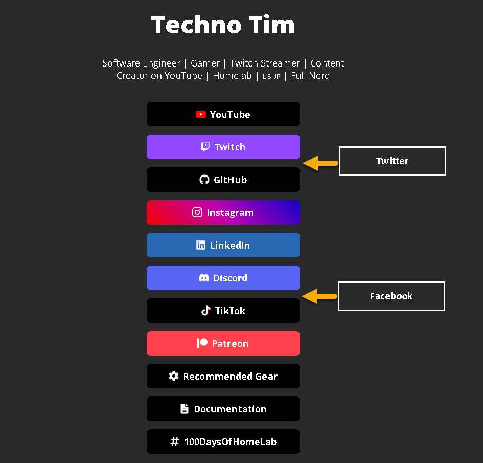 Missing buttons · Issue #197 · techno-tim/littlelink-server · GitHub
