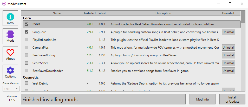 Forces re-install (downgrading) when a newer version of the mod is ...