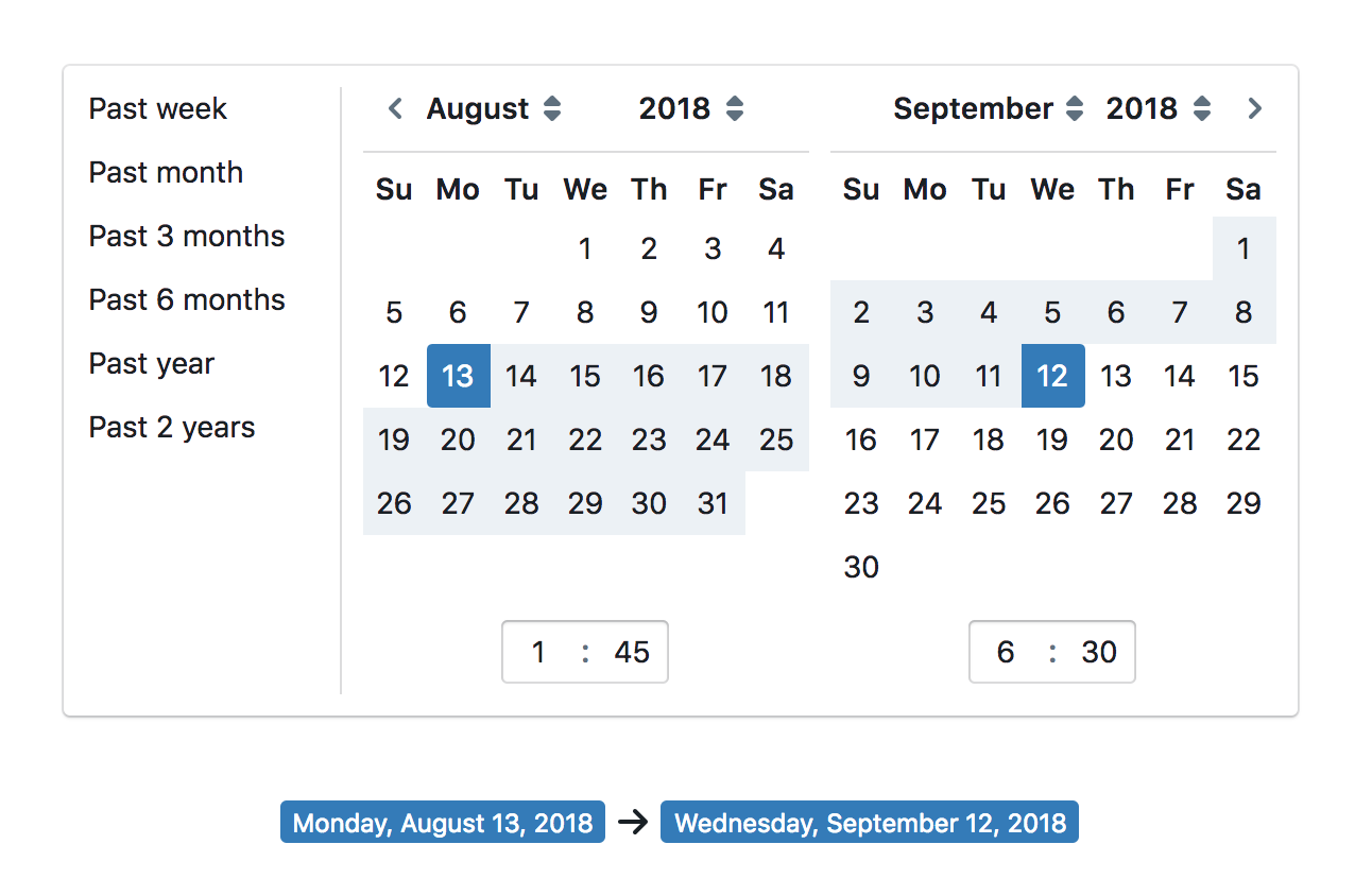 daterangepicker time