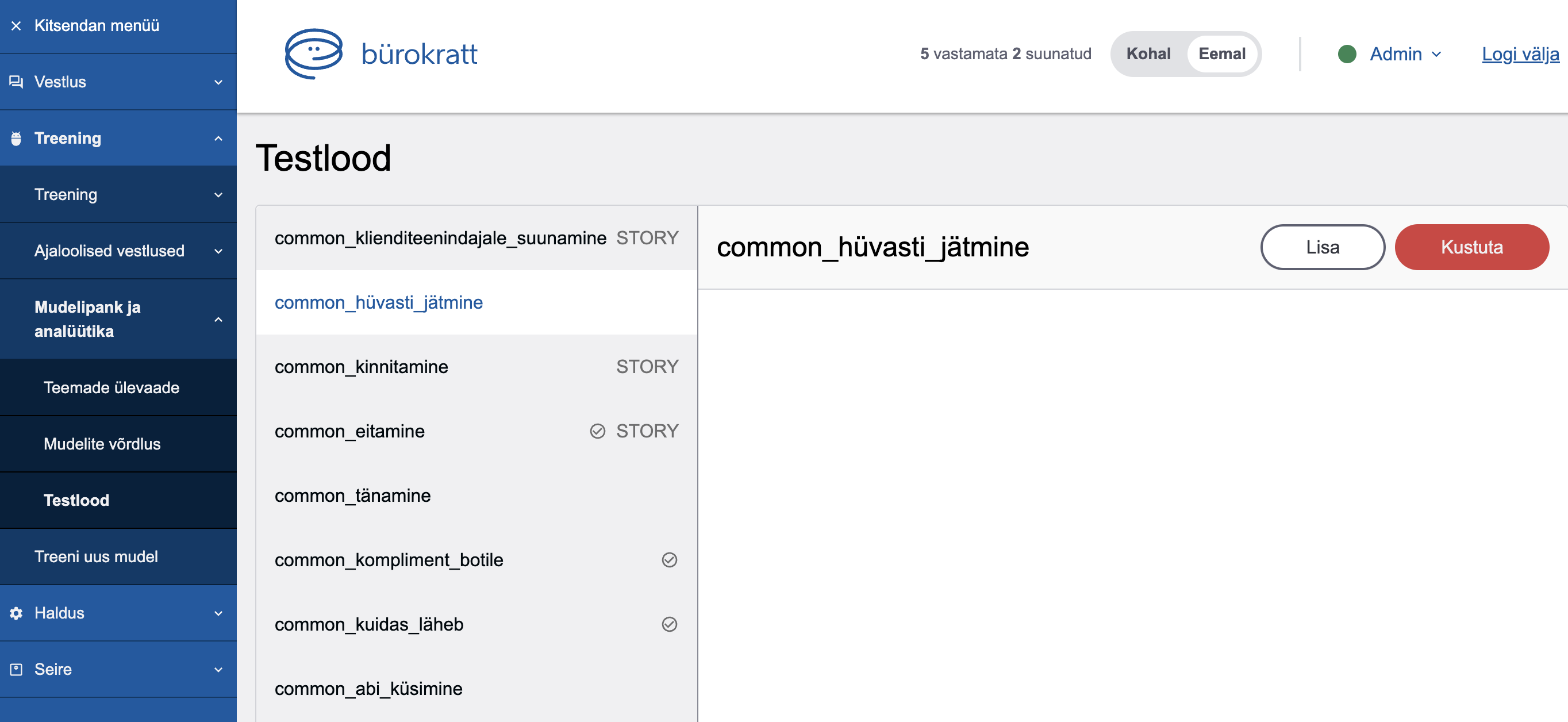 GUI for test stories · Issue #61 · buerokratt/Training-Module · GitHub