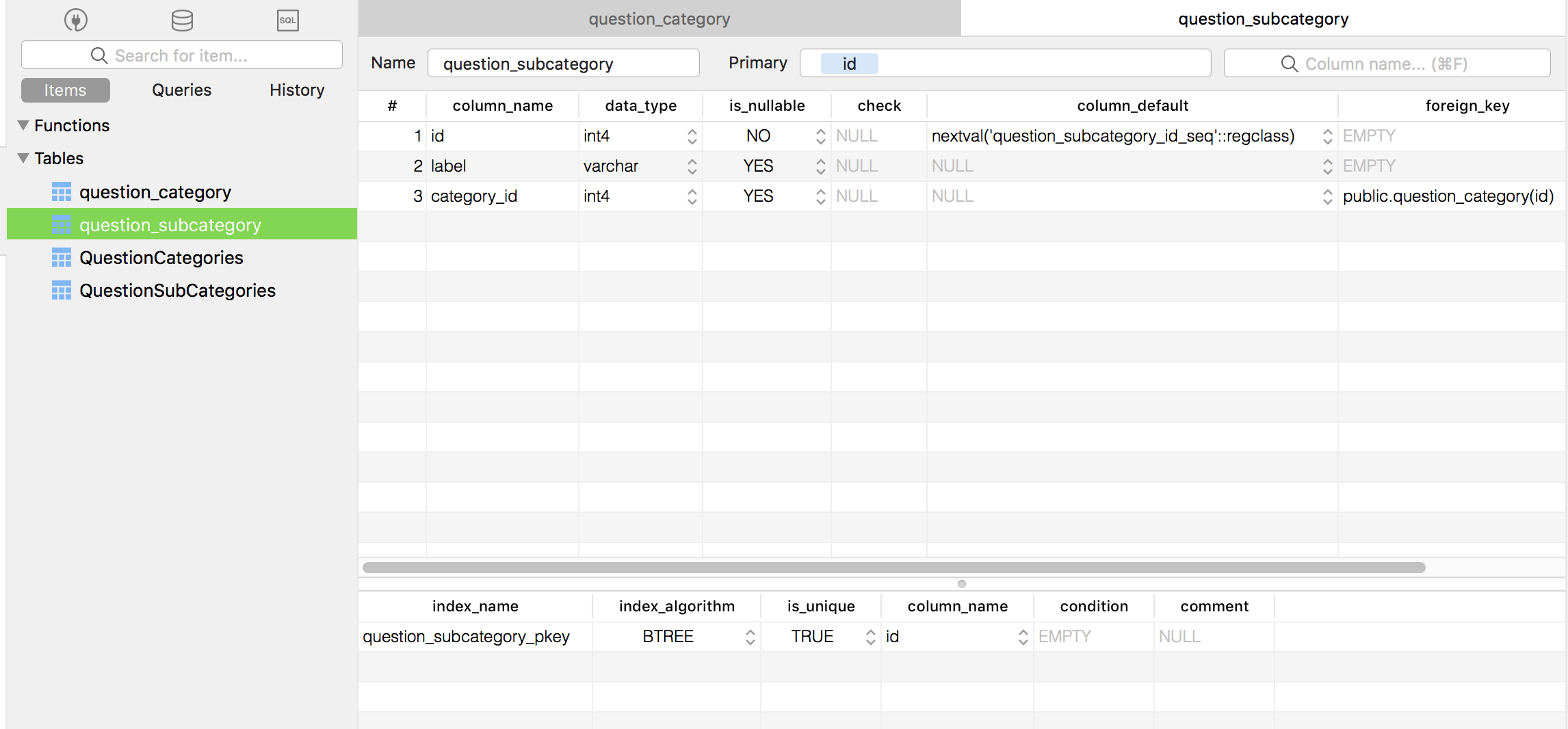 Can't see foreign keys when viewing a table's structure in the interface ·  Issue #1870 · TablePlus/TablePlus · GitHub