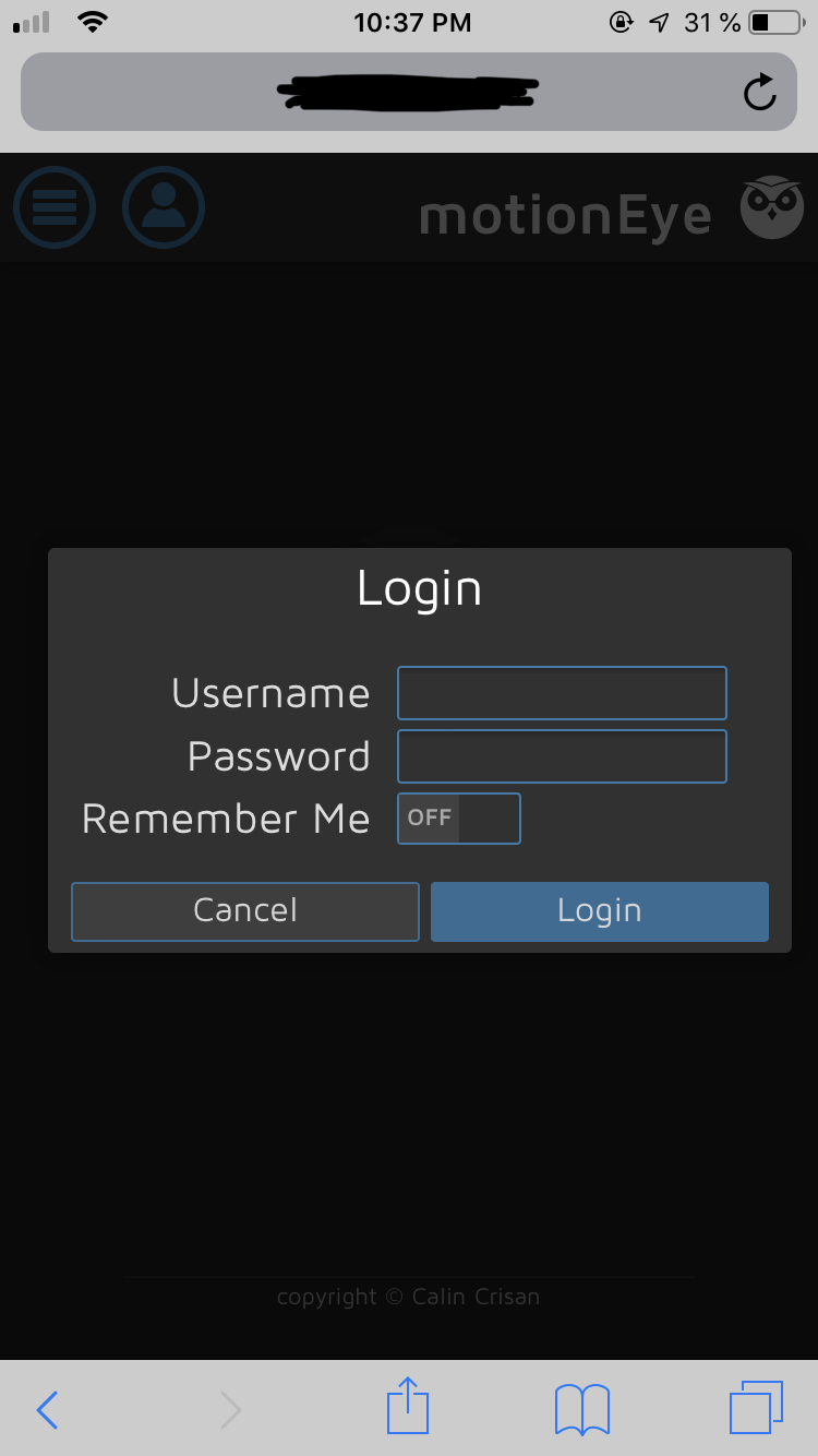 Repeating login prompt on iOS · Issue 1771 · motioneyeproject