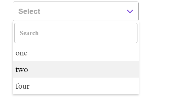 In the Select Component dropdown the search text is not persisting ...