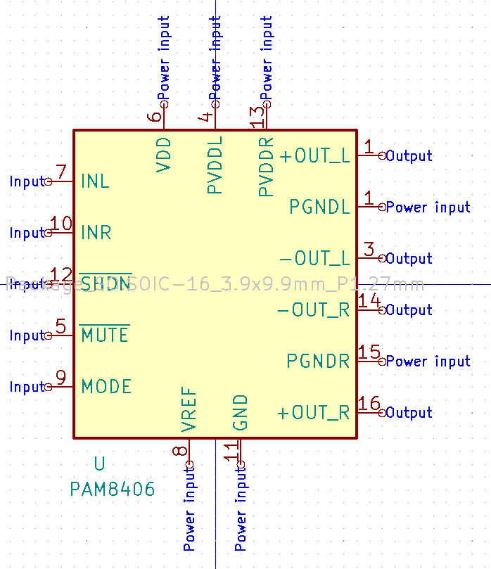 Add PAM8406 stereo audio amplifier (!2547) · Merge requests · KiCad