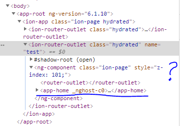 Wrong styling applied with lazy loaded component on named outlet ...