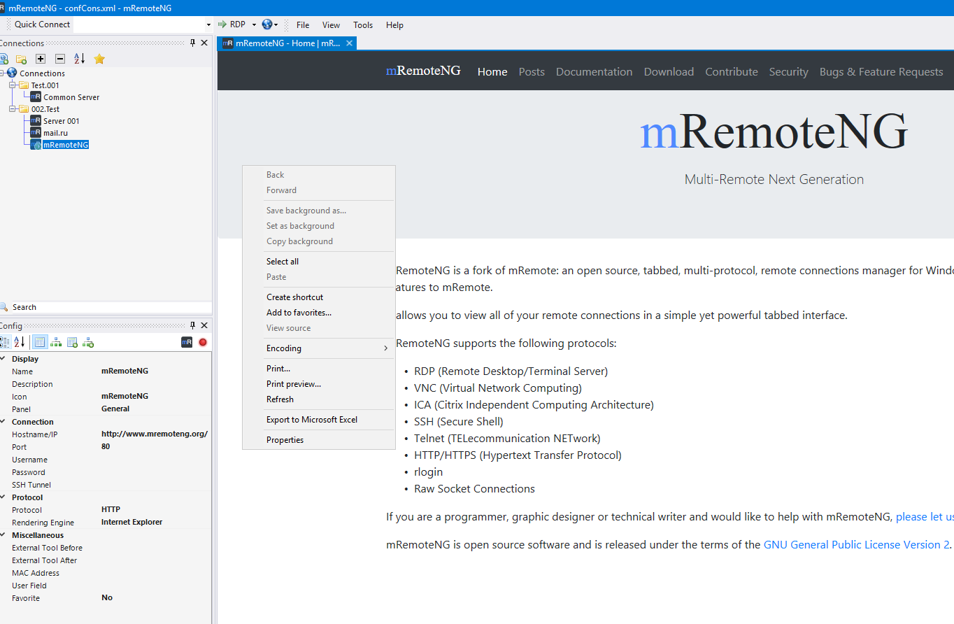 Extend menu for HTTP connection · Issue #1994 · mRemoteNG/mRemoteNG ...