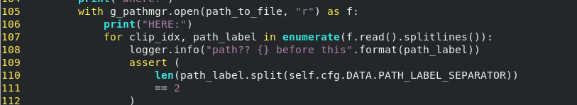 why you should replace print statements with logging... Assertion error when trying to run evaluation/Delimiter error/Output of ...