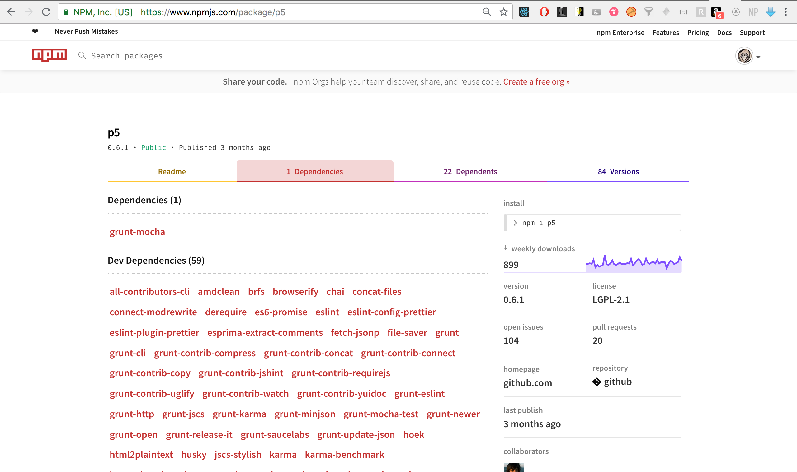 Unwanted Dependency on grunt-mocha in npm package · Issue #3100 ...