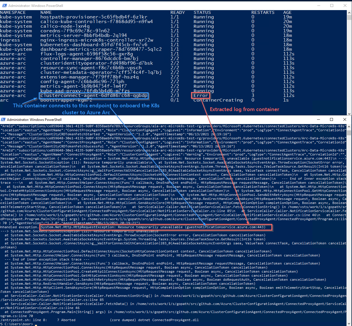 Microk8s installation on Azure VM not working, same script works on