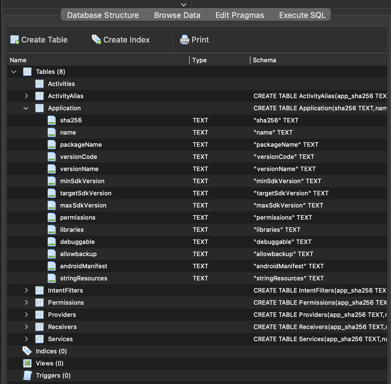 opening a session with a sqlite editor