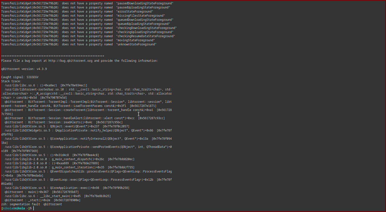 Qbittorent crashes after the last update · Issue 15864 · qbittorrent