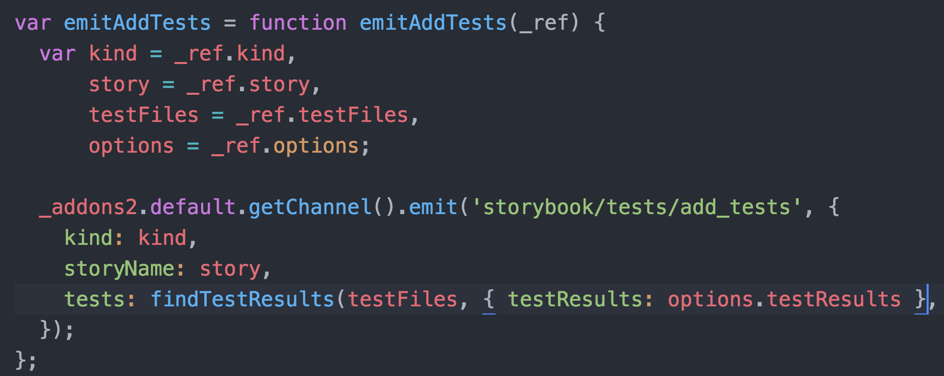 No tests found using the addonjest