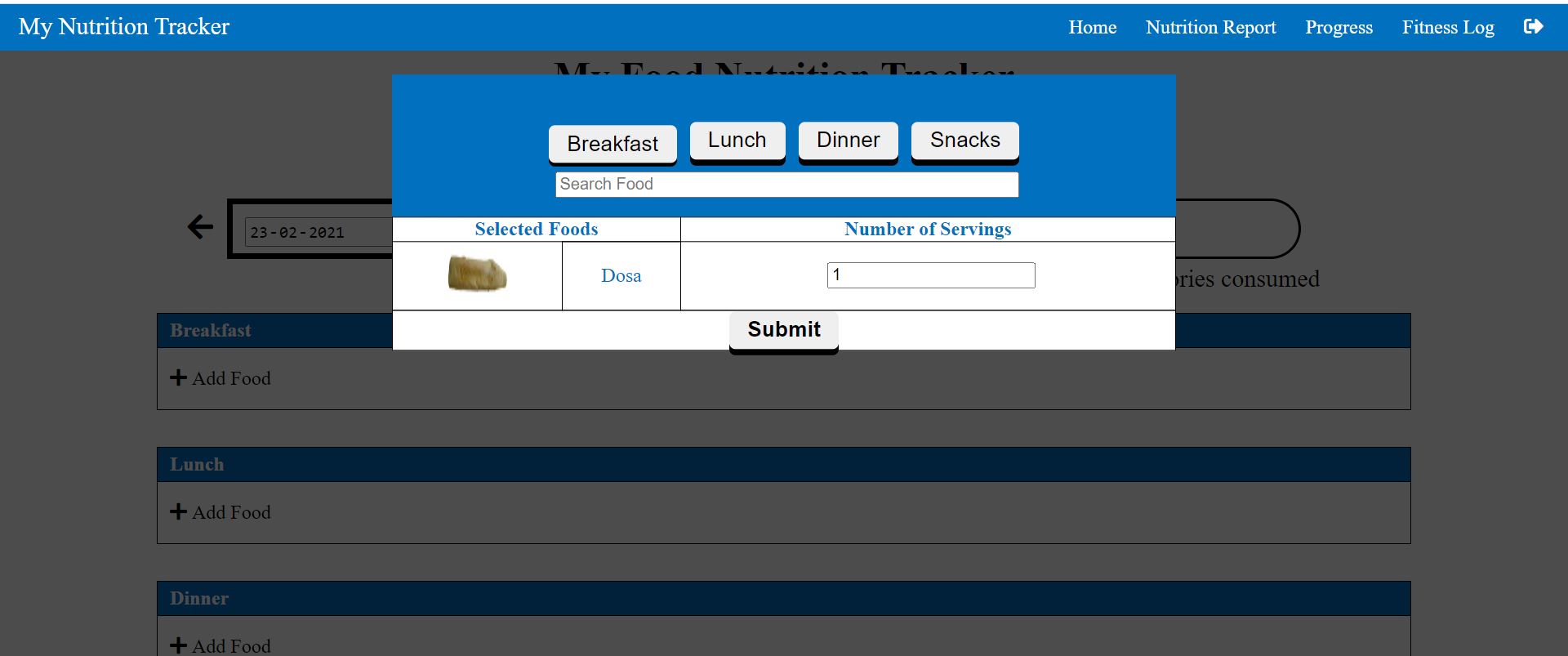 GitHub - Shwetachudasama/Nutrition-Tracker